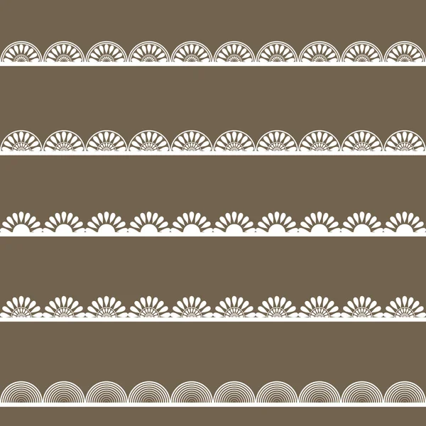 Zestaw granic białe koronkowe — Wektor stockowy