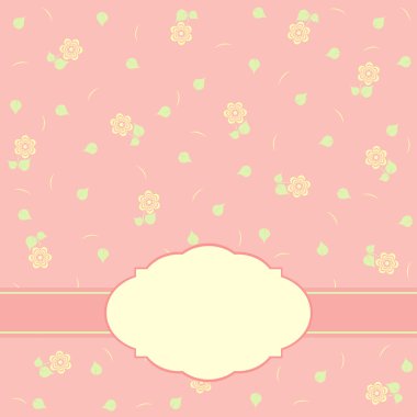 Pembe vektör kartı şablonu.