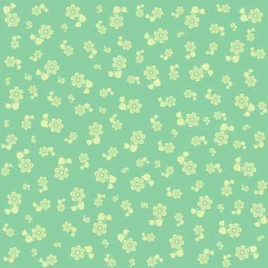 yeşil çiçek desenli