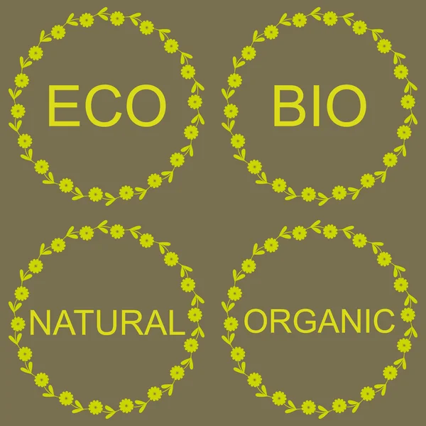Set van eco, bio, organische, natuurlijke etiketten. — Stockvector