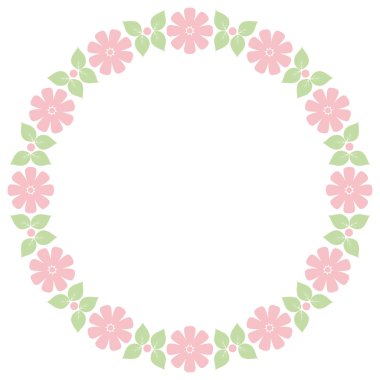 Cute retro çiçekli çerçeve