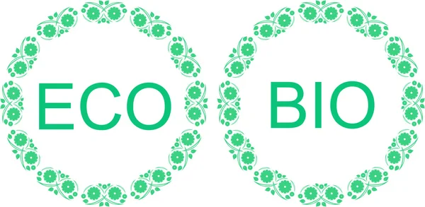 Set frames voor eco en bio — Stockvector