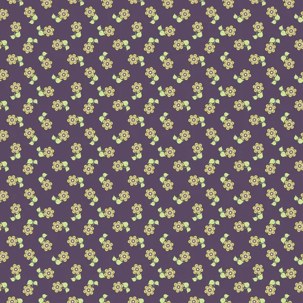 Minuscule motif floral sur fond vert — Image vectorielle