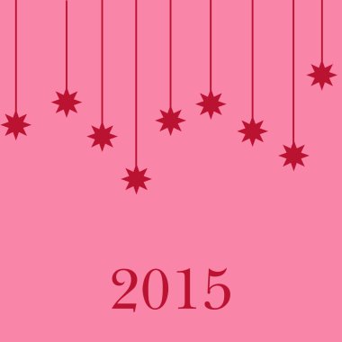 Yılbaşı kartpostal 2015. Vektör çizim.