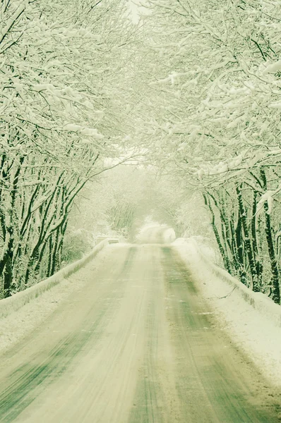 Strada innevata — Foto Stock