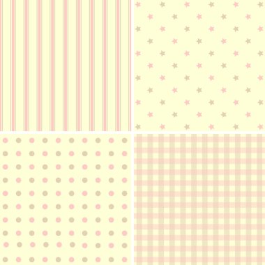 4 arka plan desen vektör ayarla 