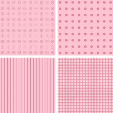  soluk pembe 4 arka plan desenleri kümesi. 