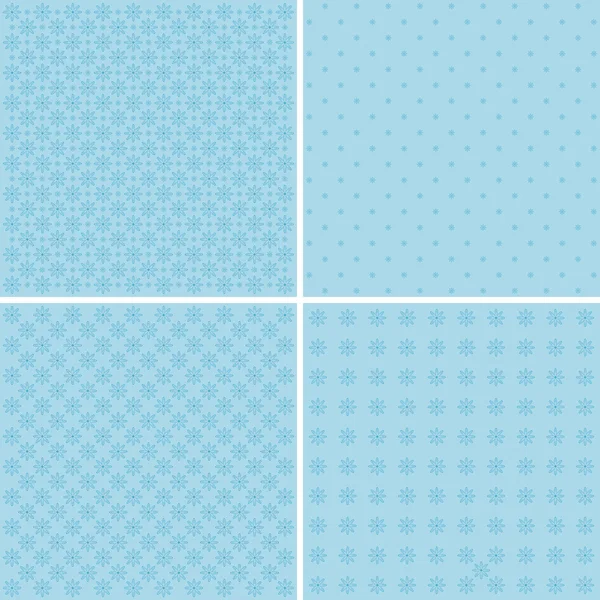 Conjunto de 4 padrões de fundo em azul pálido . — Fotografia de Stock