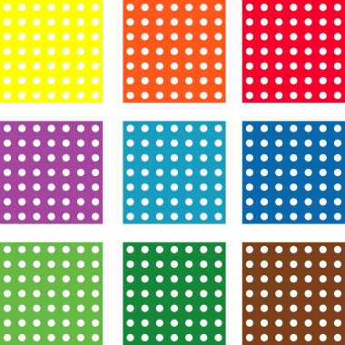 Set of nine patterns with polka dot