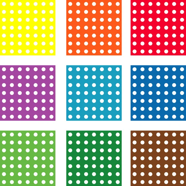 Set of nine patterns with polka dot — Stockfoto
