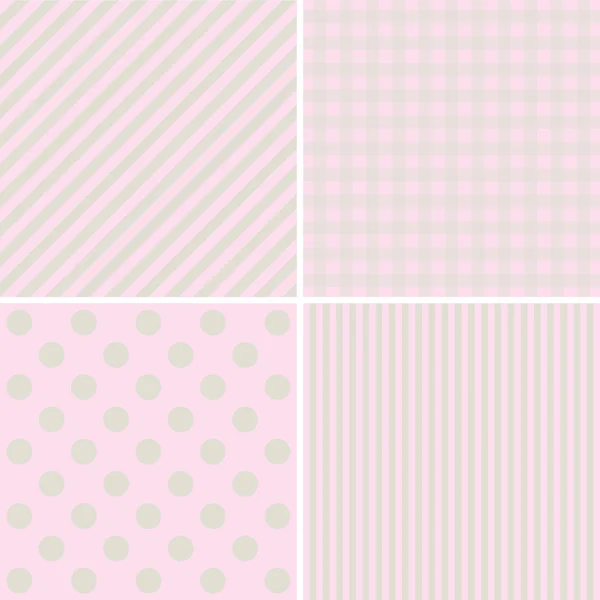 Uppsättning av söta rosa mönster — Stockfoto