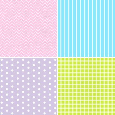 4 arka plan desen vektör ayarla. 