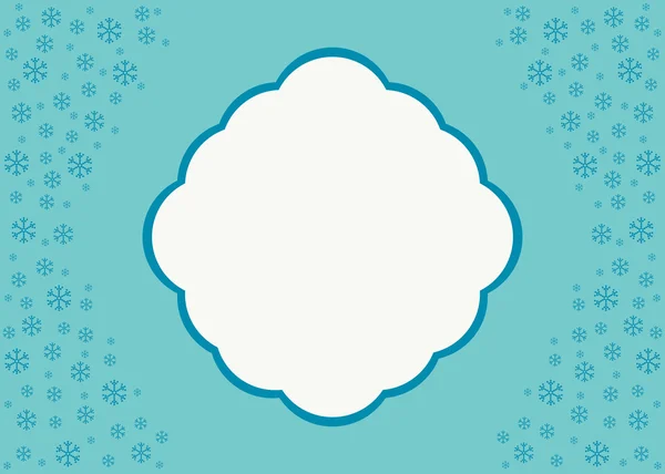 雪の結晶の背景を持つ休日の挨拶 — ストックベクタ