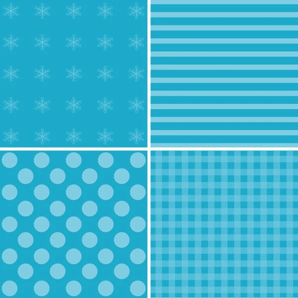 Set of blue christmas patterns — Stock Vector