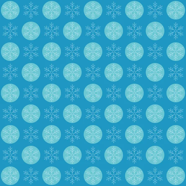 Patrón de copos de nieve azul. — Vector de stock