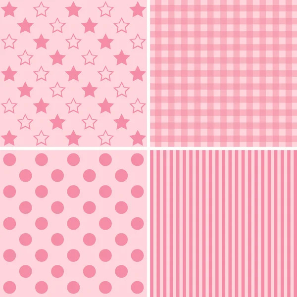 Set of four cute backgrounds — Stock Vector