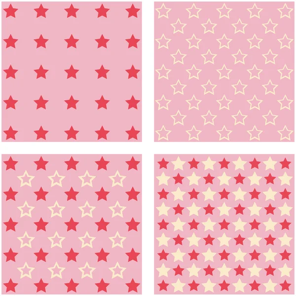 Set of four cute backgrounds — Stock Vector