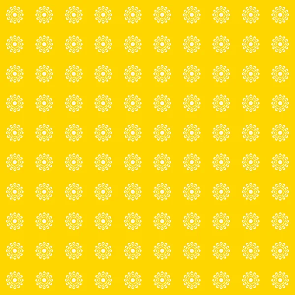 Vector  pattern with flowers on yellow — Stock Vector