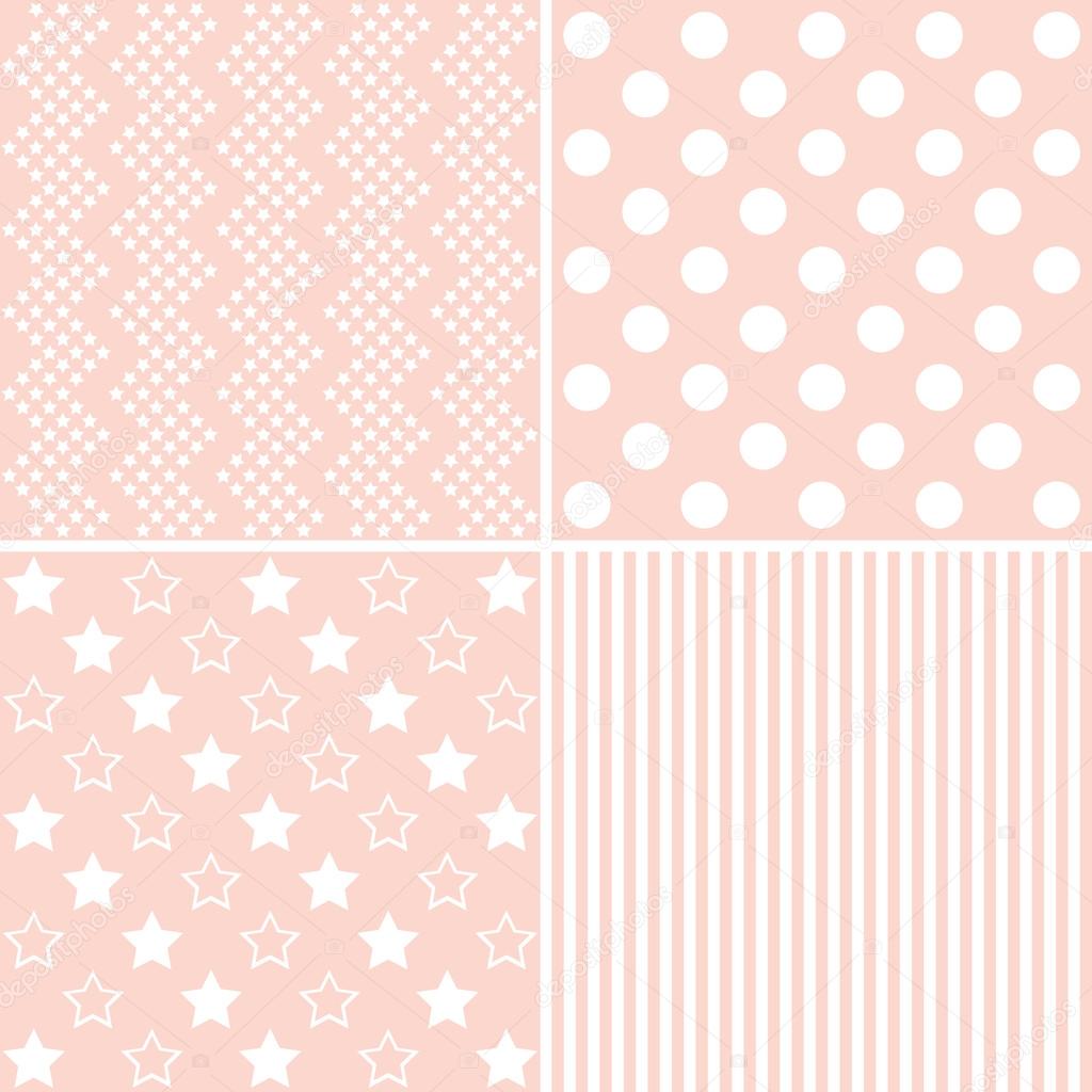  set of 4  background patterns in light pink. 