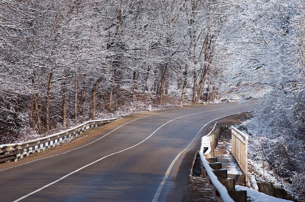 Winter landscape with the road — Stock Photo, Image
