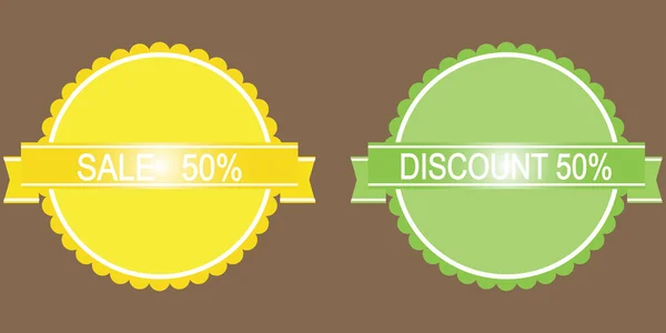 50 percent discount button — Stock Vector