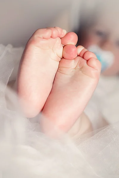Närbild av ett barns fötter — Stockfoto