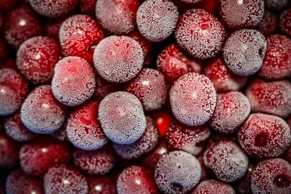 Bevroren rood cherry een achtergrond — Stockfoto