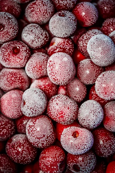 Frozen red cherry a background — Stock Photo, Image