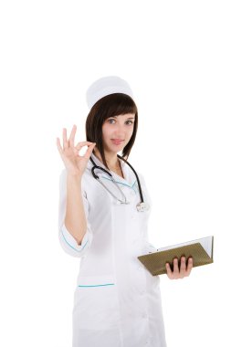 kadın doktor ok gösterilen