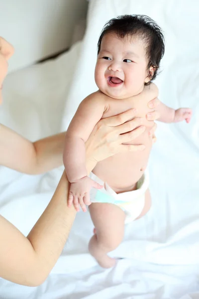 Joyful happy mom and baby — Stock Photo, Image