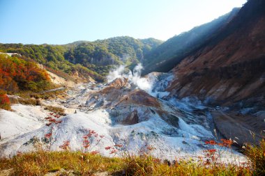jigokudani, noboribetsu, hokkaido, Japonya cehennem Vadisi