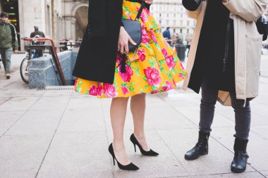 Milano, İtalya - 29 Şubat 2016: Eksantrik dres'i kapatın