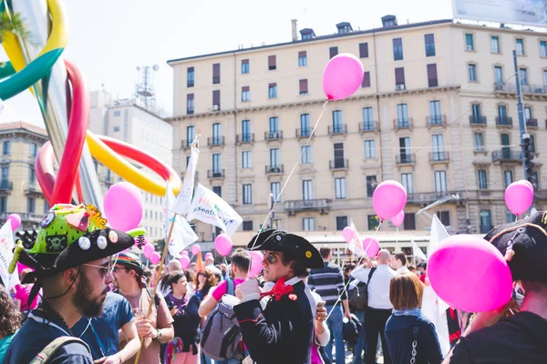 Manifestacja pozamałżeńskie w Mediolanie. — Zdjęcie stockowe