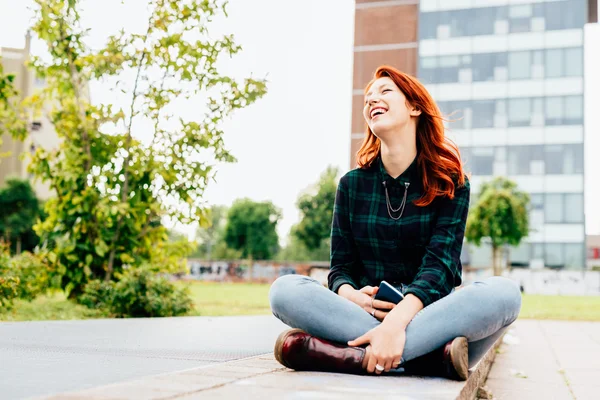 Young beautiful redhead woman — Stock Photo, Image