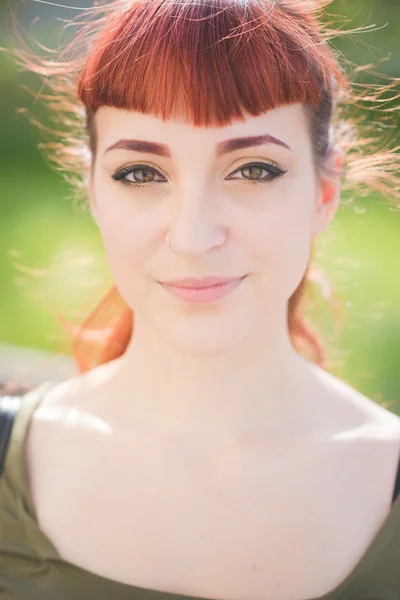 Young handsome redhead woman — Stock Photo, Image