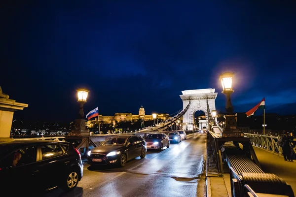 Liberty Bridge over Danube river in Budapest — Stock Photo, Image