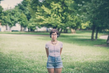 müzik genç hipster kadın