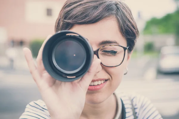 Jovem hipster mulher — Fotografia de Stock