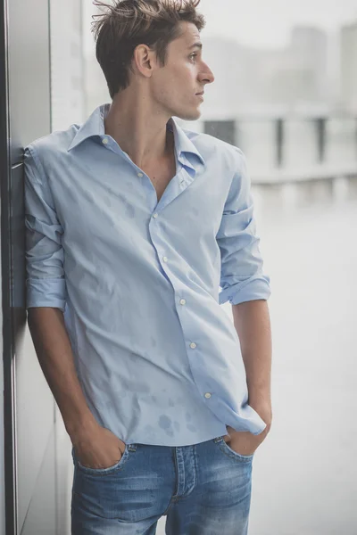 Young model hansome blonde man — Stock Photo, Image