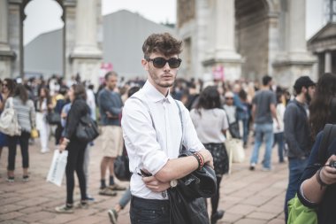 eksantrik ve şık insanlar Milano Moda haftasında 2014