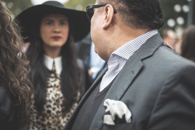 eksantrik ve şık insanlar Milano Moda haftasında 2014