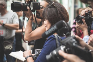 eksantrik ve şık insanlar Milano Moda haftasında 2014