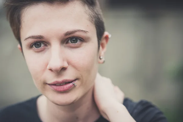 Young lesbian stylish hair style woman — Stock Photo, Image