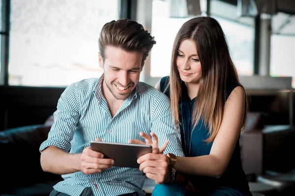 Young beautiful couple lovers — Stock Photo, Image