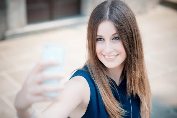 Young beautiful hipster woman — Stock Photo, Image