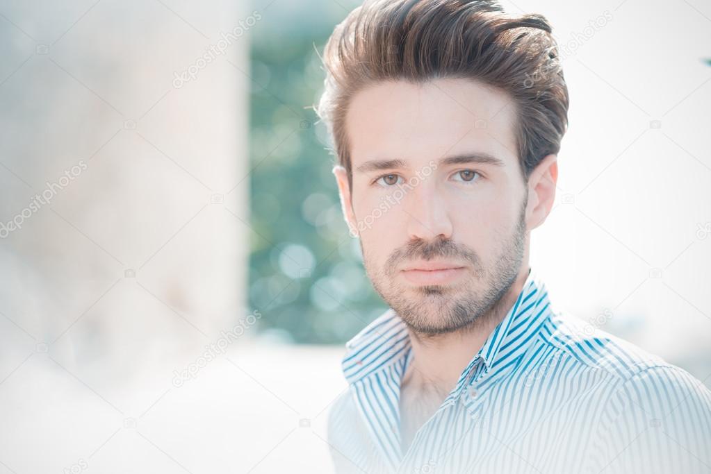 young handsome hipster modern man outdoor