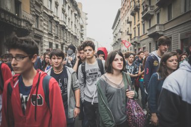 10 Ekim 2014 Milano'da düzenlenen öğrenciler tezahürü