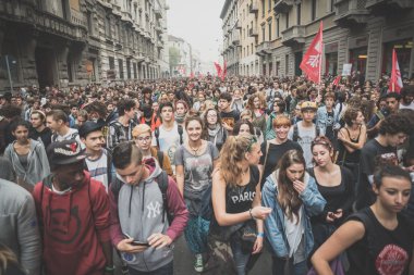 10 Ekim 2014 Milano'da düzenlenen öğrenciler tezahürü