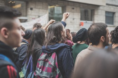 10 Ekim 2014 Milano'da düzenlenen öğrenciler tezahürü