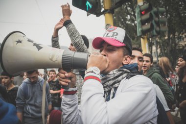10 Ekim 2014 Milano'da düzenlenen öğrenciler tezahürü